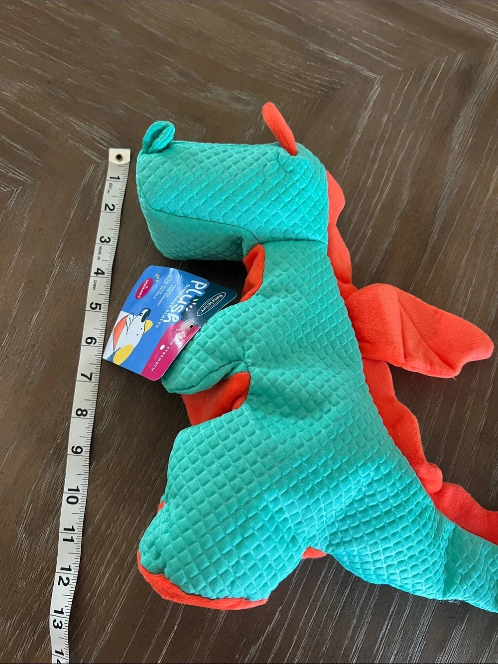 Lush Green & Orange Plush Reptile Pet Toy -